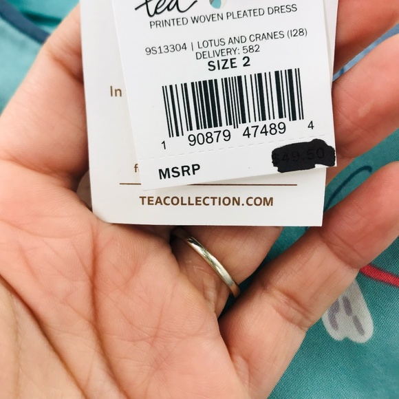 Tea Collection Girls Printed Woven Pleated Dress Size 2 - Picture 6 of 9